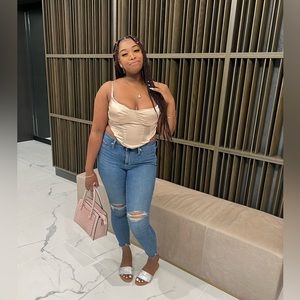 distressed medium wash jeans